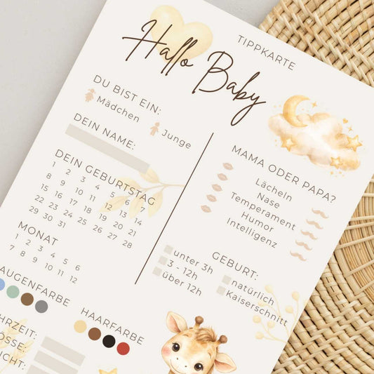 Tippkarten Babyshower