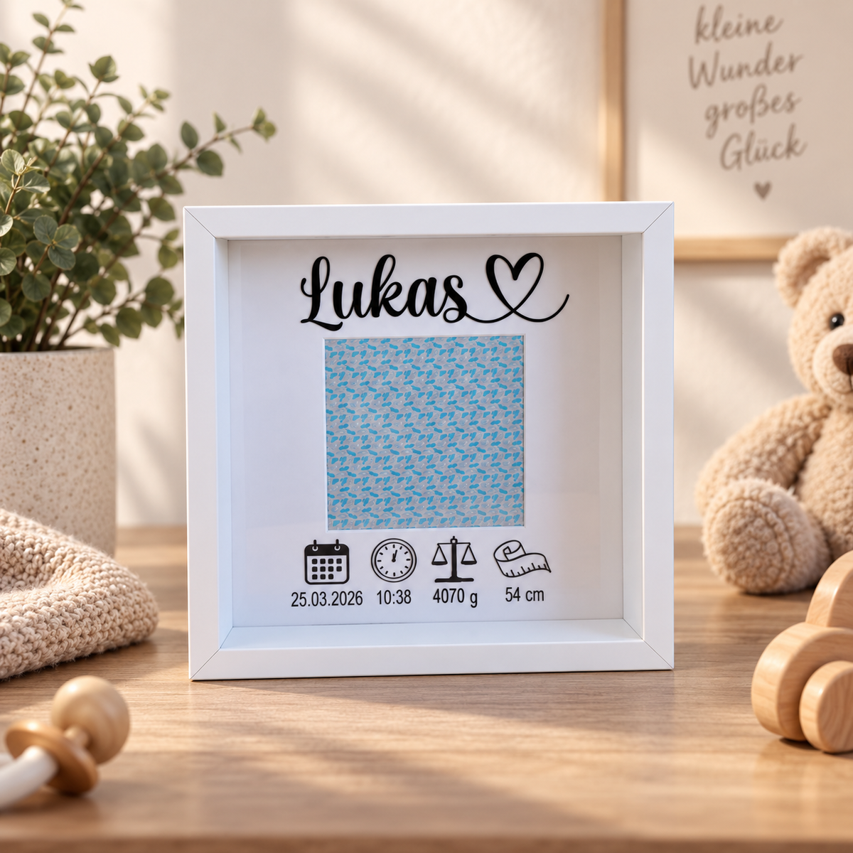 Bilderrahmen Geburt personalisiert